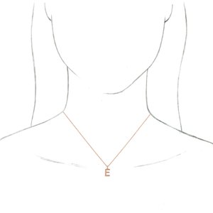 14K Rose Initial E Dangle 18" Necklace - BN & CO JEWELRY