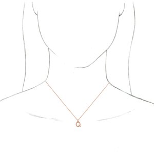 14K Rose Initial Q Dangle 18" Necklace - BN & CO JEWELRY