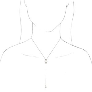 14K White Geometric Y 16-18" Necklace - BN & CO JEWELRY