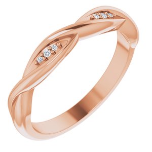 14K Rose .02 CTW Diamond Stackable Twisted Ring - BN & CO JEWELRY