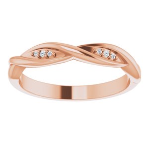 14K Rose .02 CTW Diamond Stackable Twisted Ring - BN & CO JEWELRY