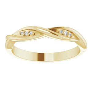 14K Yellow .02 CTW Diamond Stackable Twisted Ring - BN & CO JEWELRY