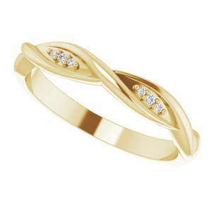 14K Yellow .02 CTW Diamond Stackable Twisted Ring - BN & CO JEWELRY