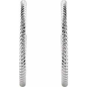 Sterling Silver 25 mm Rope Hoop Earrings - BN & CO JEWELRY