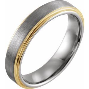 18K Yellow Gold PVD Tungsten 5 mm Size 9.5 Band - BN & CO JEWELRY