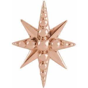 14K Rose 14.8x10.7 mm Beaded Starburst Slide Pendant - BN & CO JEWELRY
