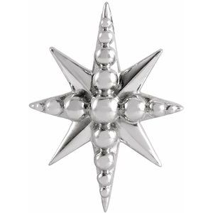 Sterling Silver 14.8x10.7 mm Beaded Starburst Slide Pendant - BN & CO JEWELRY