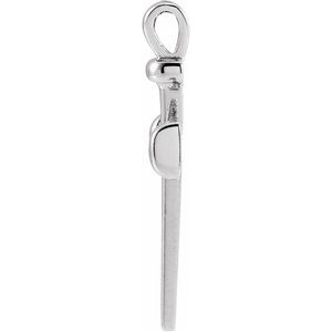 14K White 	28x14.71 mm Nail Cross Pendant - BN & CO JEWELRY