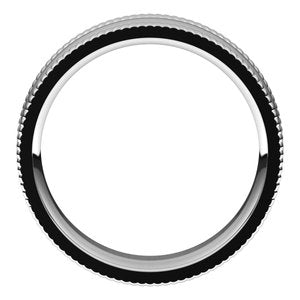 10K White 6 mm Extra Large Milgrain Comfort Fit Band Size 8.5 - BN & CO JEWELRY