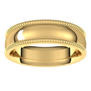 14K Yellow 6 mm Extra Large Milgrain Comfort Fit Band Size 10 - BN & CO JEWELRY