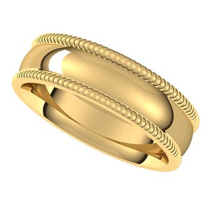14K Yellow 6 mm Extra Large Milgrain Comfort Fit Band Size 12.5 - BN & CO JEWELRY
