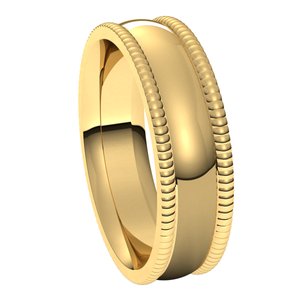 14K Yellow 6 mm Extra Large Milgrain Comfort Fit Band Size 10 - BN & CO JEWELRY