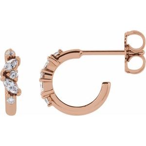 14K Rose 1/5 CTW Natural Diamond Huggie Earrings - BN & CO JEWELRY