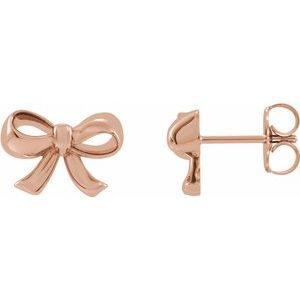14K Rose Bow Earrings - BN & CO JEWELRY