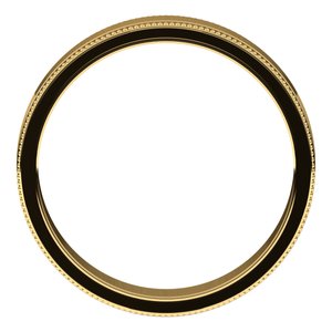 14K Yellow 4 mm Milgrain Flat Band Size 6.5 - BN & CO JEWELRY