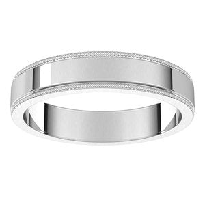 Platinum 4 mm Milgrain Flat Band Size 9 - BN & CO JEWELRY