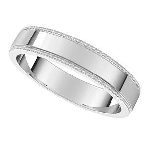 Platinum 4 mm Milgrain Flat Band Size 9 - BN & CO JEWELRY