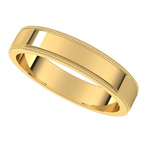 14K Yellow 4 mm Milgrain Flat Band Size 6 - BN & CO JEWELRY