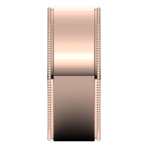 10K Rose 8 mm Milgrain Flat Band Size 15 - BN & CO JEWELRY