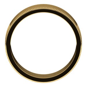 10K Yellow 7 mm Milgrain Flat Band - BN & CO JEWELRY