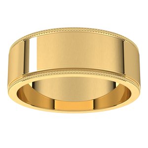 10K Yellow 7 mm Milgrain Flat Band - BN & CO JEWELRY