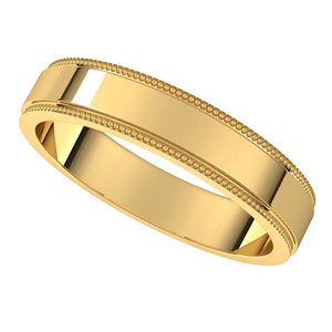 14K Yellow 4 mm Milgrain Flat with Edge Band Size 6.5 - BN & CO JEWELRY