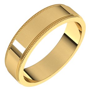 10K Yellow 5 mm Milgrain Flat with Edge Band Size 6.5 - BN & CO JEWELRY
