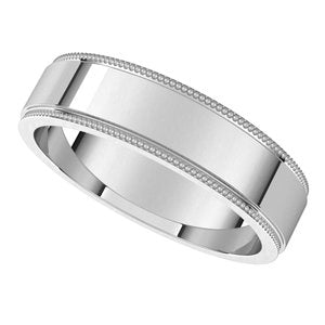 Sterling Silver 5 mm Milgrain Flat with Edge Band Size 9 - BN & CO JEWELRY