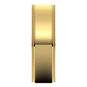 14K Yellow 6 mm Milgrain Flat with Edge Band Size 8 - BN & CO JEWELRY