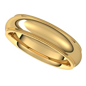 14K Yellow 5 mm Milgrain Half Round Comfort Fit Edge Band Size 10 - BN & CO JEWELRY