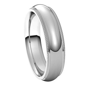 Continuum Sterling Silver 5 mm Milgrain Half Round Comfort Fit Edge Band Size 9 - BN & CO JEWELRY