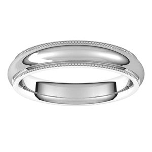 14K White 4 mm Milgrain Half Round Comfort Fit Edge Band Size 8.5 - BN & CO JEWELRY