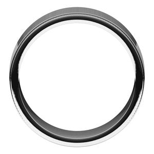 14K White 8 mm Milgrain Flat with Edge Band Size 9 - BN & CO JEWELRY