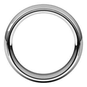 14K White 7 mm Milgrain Half Round Comfort Fit Edge Band - BN & CO JEWELRY