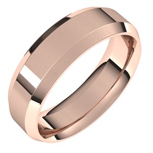 14K Rose 6 mm Beveled-Edge Comfort-Fit Band Size 11 - BN & CO JEWELRY