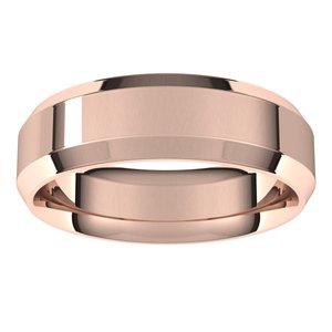 14K Rose 6 mm Beveled-Edge Comfort-Fit Band Size 11 - BN & CO JEWELRY