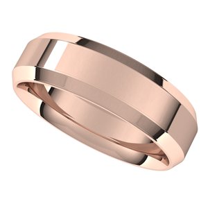 14K Rose 6 mm Beveled-Edge Comfort-Fit Band Size 11 - BN & CO JEWELRY