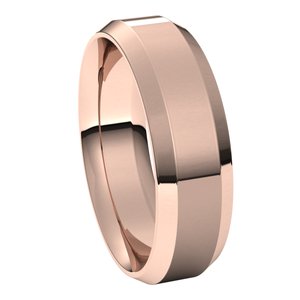 14K Rose 6 mm Beveled-Edge Comfort-Fit Band Size 11 - BN & CO JEWELRY