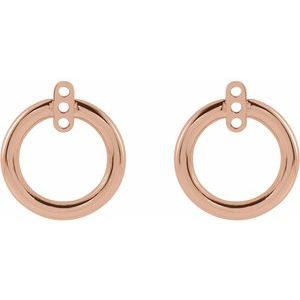 14K Rose Circle Earring Jackets - BN & CO JEWELRY