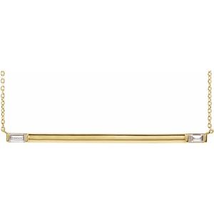 14K Yellow 1/4 CTW Natural Diamond Bar 18" Necklace - BN & CO JEWELRY