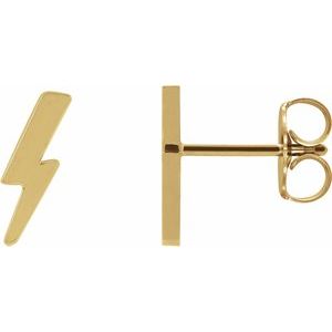 14K Yellow Tiny Lightning Bolt Earrings - BN & CO JEWELRY