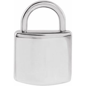 Sterling Silver 12.02x8 mm Engravable Lock Pendant - BN & CO JEWELRY