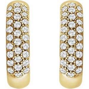 14K Yellow 1/2 CTW Natural Diamond Hoop Earrings - BN & CO JEWELRY