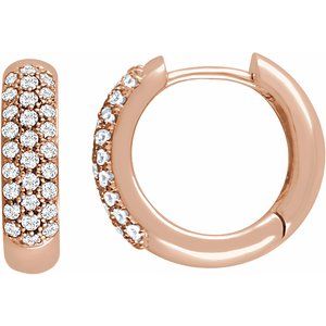 14K Rose 1/3 CTW Natural Diamond Hoop Earrings - BN & CO JEWELRY
