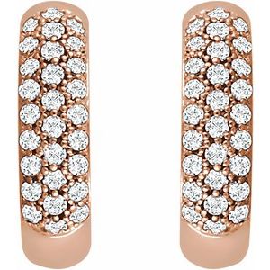 14K Rose 1/3 CTW Natural Diamond Hoop Earrings - BN & CO JEWELRY