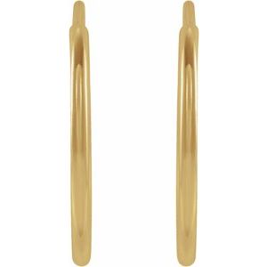 14K Yellow 15 mm Flexible Endless Huggie Earrings - BN & CO JEWELRY