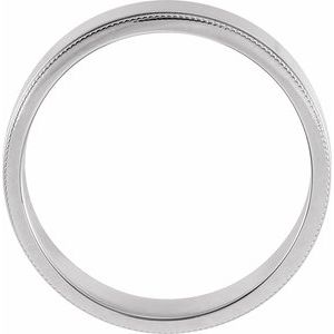 14K White 6 mm Milgrain Flat Band Size 9.5 - BN & CO JEWELRY