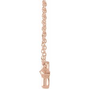 14K Rose Sideways Cross 18" Necklace - BN & CO JEWELRY