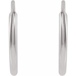 14K White 10 mm Flexible Endless Huggie Earrings - BN & CO JEWELRY