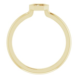 14K Yellow .0075 CT Diamond Stackable Honeycomb Ring - BN & CO JEWELRY